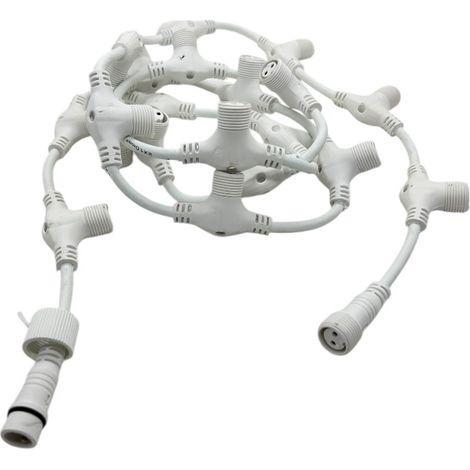 Connettore lineare 2 Metri 1500w IP44 con 10 attacchi T per catene luminose maxi led stringhe professionali (1/5)