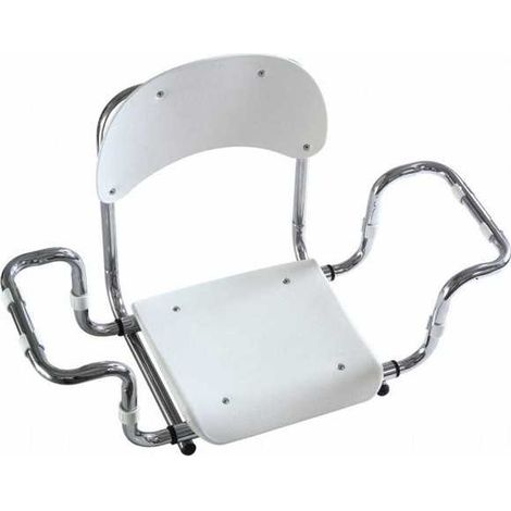 Asiento de bañera de polipropileno con respaldo Xtra