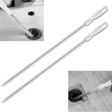 2 Pièces Brosse de Débouchage de Canalisation, 45cm Brosse Nettoyant Canalisation, Brosse de Nettoyage de Drain D'égout, Outils de Nettoyage pour Débouche Canalisation, pour Salle de Bain et Cuisine (1/5)