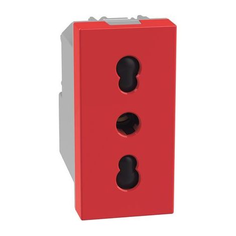 Presa Bipasso Ita P17/11 Rosso Matixgo (Bticino Cod. J4180R)