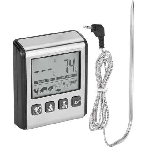 Thermomètre de cuisson numérique pour barbecue avec alarme de température, sonde pliable et thermomètre à viande (1/5)