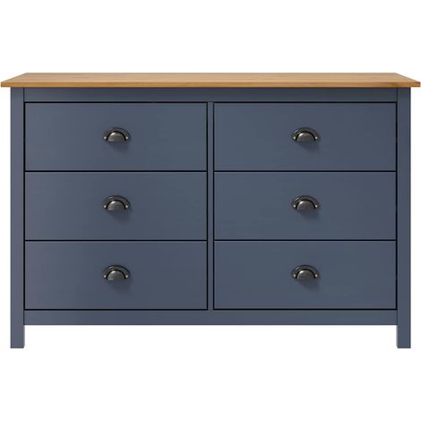 Maison Exclusive - Mesita de noche Hill madera maciza de pino gri (1/5)