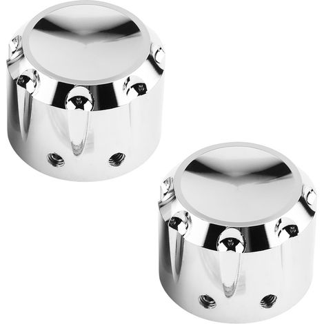 2 CNC-gefräste Aluminium-Totenkopfmuttern für Motorrad-Vorderachse, verchromte Schutzkappe (1/5)