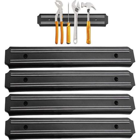 Porte Outils Mural magnetique 4 Pieces 33 cm x 5 cm Barre magnetique Outillage Barre aimantée (1/4)