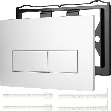Plaque de Commande WC Compatible avec les Plaques de Commande Geberit Sigma UP300/UP320, Double Chasse D'eau, Dimensions de la Plaque 245 × 164 mm, Livrée avec Kit de Levier de Chasse et Cadre (1/5)