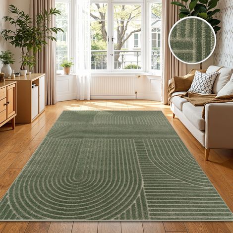 Paco Home Alfombra Salon Habitacion Cocina Exterior Terraza Jardin Nordica Boho Chic Verde 120x160 cm (1/5)