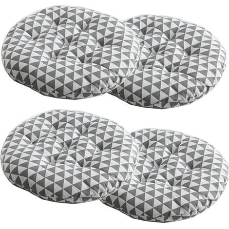 Set aus 4 runden Tatami-Stuhlkissen - 40x40cm - Atmungsaktiv und ergonomisch - Ideal für Zuhause und Büro.