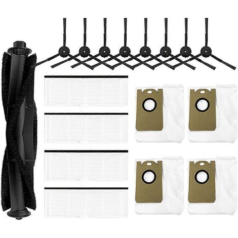 Accessoires pour aspirateur robot autonettoyant Ultenic T10 : brosse principale brosse latérale filtre HEPA sacs à poussière (17 pièces) (1/5)