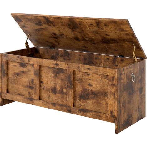 Levede Storage Chest Trunk Wood Blanket Box Toy Organiser Box Ottoman Bench 140L (1/5)