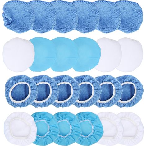 24 Polierpads aus Mikrofaser (150 mm), Polierscheiben für Autos, Motorräder und Boote (1/5)