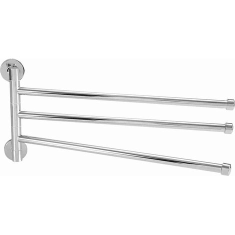 Porte-serviettes mural pivotant pour salle de bain (3 bras) (1/5)