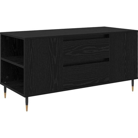 Maison Exclusive - Tavolino da salotto con cassetto Rovere Nero 102 x 44,5 x 50 cm