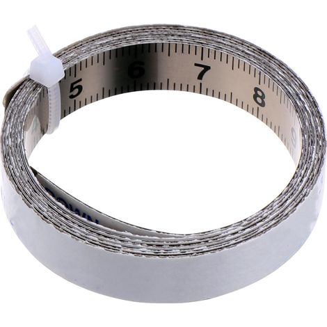 Règle Adhésive Argentée de Mesure en Acier au Carbone Adhésif Permanent au Dos, pour Menuiserie et Établis, Se Fixe Surface de Travail (1/3)