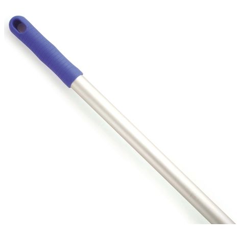 Manche à balais à franges en aluminium bleu 1.4m – Pour têtes de balai RS Pro – Fixation par vis – Diamètre 25mm