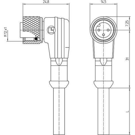 Lutronic 1074 Connettore confezionato per sensore o attuatore M12 Giunto angolare 2.00 m Numero di poli: 5 1 pz. (1/4)
