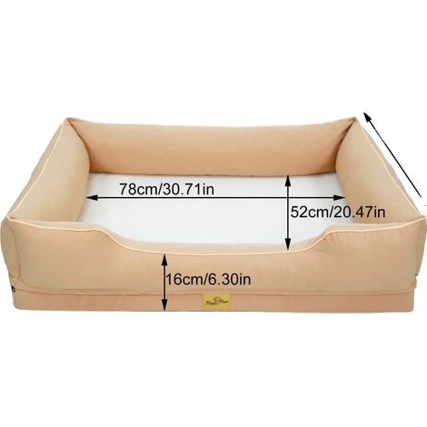 Cama para perros, forro impermeable, funda extraíble, XL Beige Amarillo (1/2)