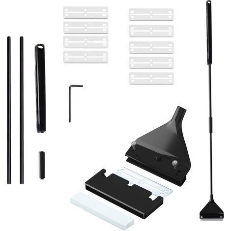 Racleur de Vitre d'Aquarium Anti-Rayures, Balai d'Algues Inox pour Eau Douce & Mer, Kit de Nettoyage 62cm 10 Lames (1/5)