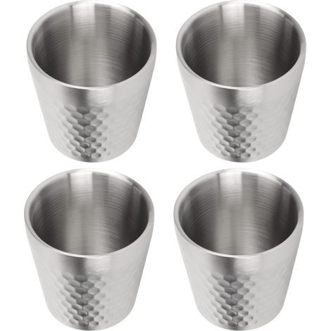 Lot de 4 gobelets inox 304 double paroi isolants, verres thermiques épais pour boissons chaudes et froides, usage bureau et camping (1/5)