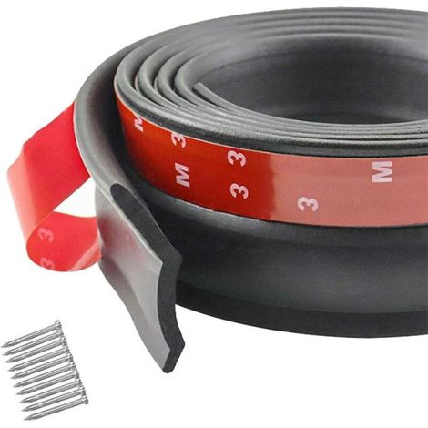 Joint de porte de garage universel de 3 m, bande d'tanchit en caoutchouc pour porte de garage multifonction, bande d'tanchit pour bas de porte de garage avec clous,Facile à couper (1/4)
