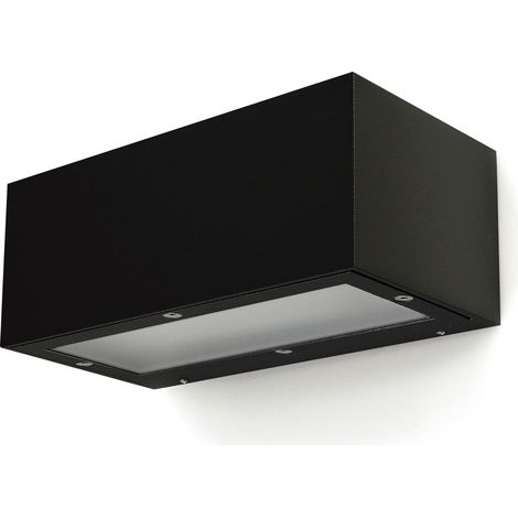 Aplique de pared ISORA doble emisión LED SMD 2x8,30 W 840 lm 3000 K CRI80 IP65 Negro (1/4)
