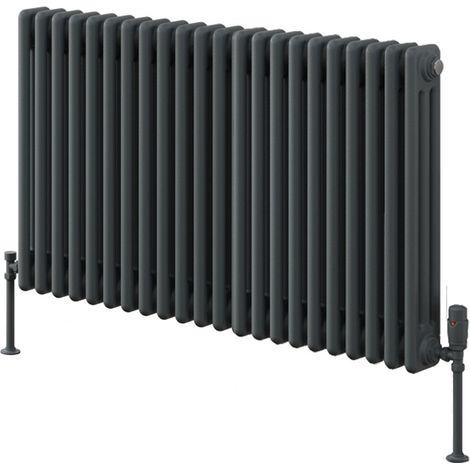 Reina Colona 3 Column Horizontal Radiator 500mm H x 1010mm W - Anthracite