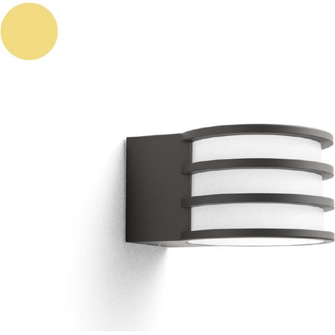 Philips – Applique murale extérieure 1x9.5W en aluminium anthracite – IP44, compatible Alexa, Google Assistant, Apple HomeKit – Éclairage intelligent