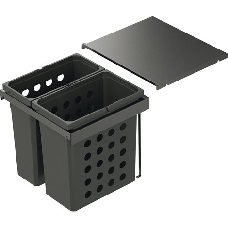 Vauth-Sagel VS WASH Flex Pro Einbau Wäschesammler KB 500mm lava - 1x21 L + 1x28 L Wäscheauszug