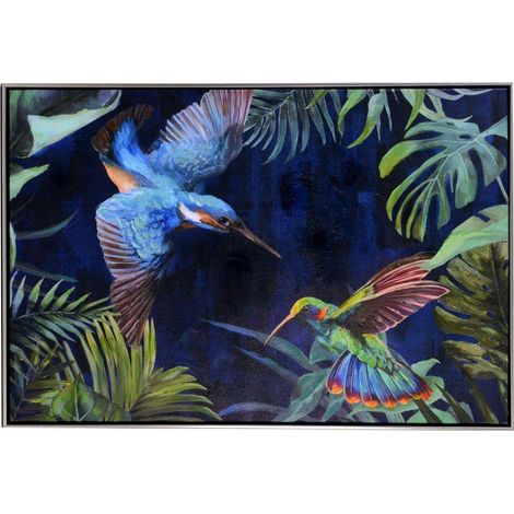 Quadro dipinto colibri cm 92x62x4