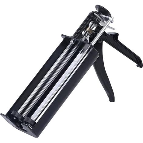 Dual Cartridge Caulking Gun for Dual Components Mixing Ratio 1:1 up to 450ml Manual Applicator Gun for Adhesives, Sealants, Epoxy, Black (1/5)