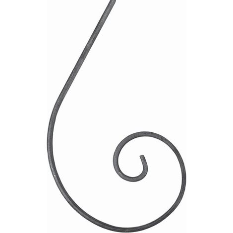 Demi volute finition coupe droite - Hauteur 170mm Largeur 116mm plat de 12x3mm - Fer forgé - À souder - DECO FER FORGE
