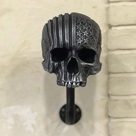 Porte-casque de moto, porte-casque en forme de crâne, support de rangement pour casque, porte-casque mural, accessoires moto (1/5)