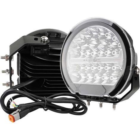 Faro Led Fuoristrada Rotondo 9'' 150W 15000LM + DRL Bianco 5W + Luce SOS Arancione 5W 12V 24V IP67 6000K Omologato E-Mark (1/3)