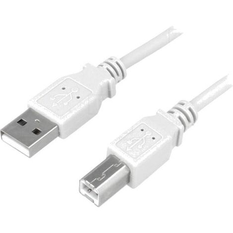 Cable USB 2.0 USB A male USB B prise male 500cm - Gris