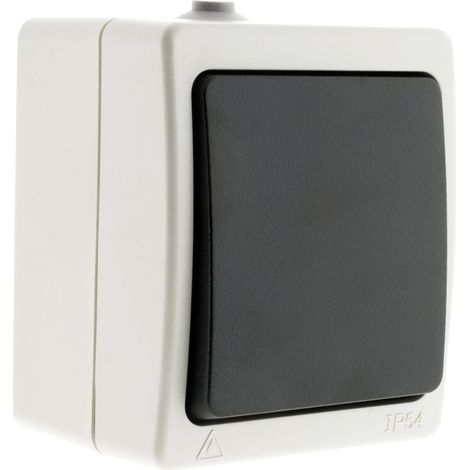 Interrupteur va et vient 10A IP54 – Résistant à l'eau et à la poussière – Pour intérieur et extérieur – Certification NF – Aquae