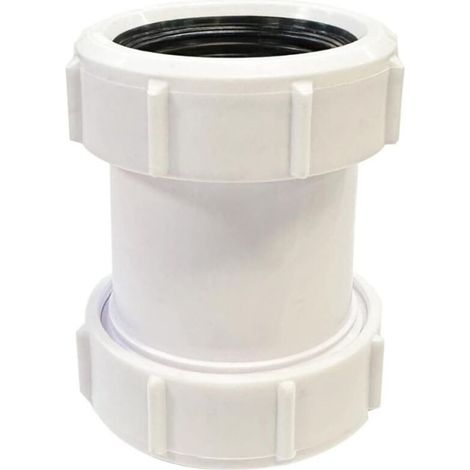 Connecteur de compression 1/2" 40 mm droit en PVC pour tuyau d'évacuation, compatible baignoire, évier de cuisine, bac de douche et pièce humide - 1 pièce (1/5)