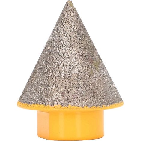 Fraise à chanfreiner diamantée 60°, grain 80, haute dureté pour céramique, élargissement et fraisage de trous (1/5)