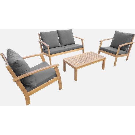 Conjunto de jardín de madera, 4 plazas (1/5)