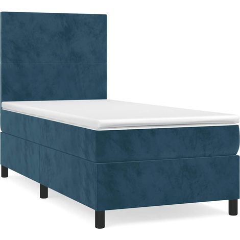 Maison Exclusive - Boxspringbett mit Matratze Dunkelblau 90x200 c
