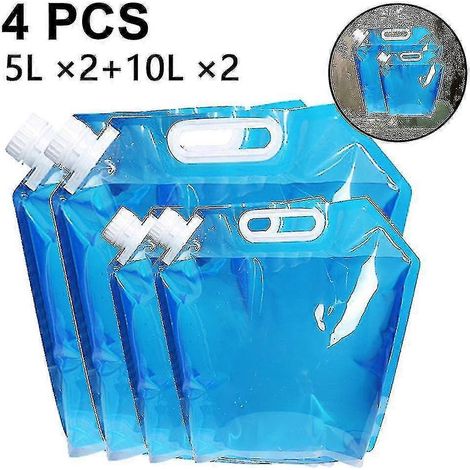 Lot de 4 conteneurs à eau pliables, sac à eau pliable pour l'extérieur (1/5)