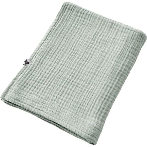 Drap de douche 70 x 130 cm Gaze de coton unie Gaïa - Gaïa Eucalyptus - Gaia Eucalyptus - (1/5)