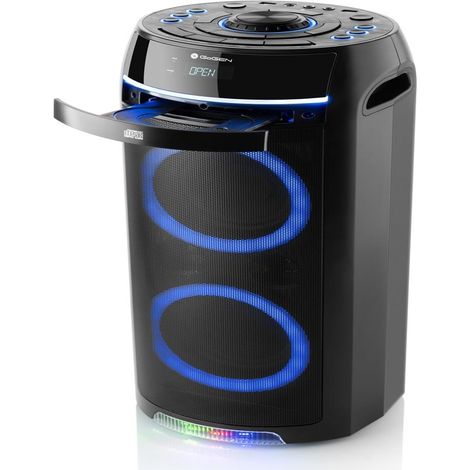 Enceinte Bluetooth Gogen BPS736CD avec lecteur CD – 90W RMS – Autonomie 22h – Tuner FM numérique – Microphone karaoké inclus