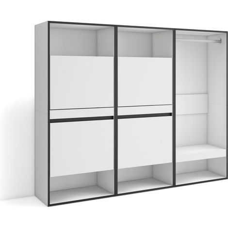 Skraut Home - Zapatero, Armario zapatos botas, 180x145x35 cm, Dormitorio, habitación, Vestidor abierto, Estilo Moderno, Blanco (1/5)