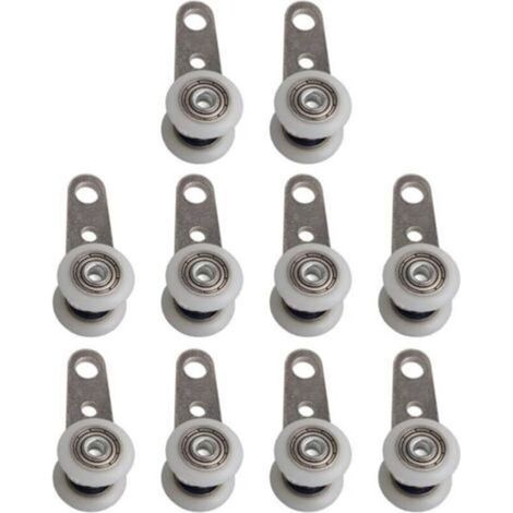roulettes pivotantes, Lot de 10, 45 x 19 mm, avec Deux roulettes en Plastique, pour Armoire, fenêtre, Portes coulissantes (1/4)
