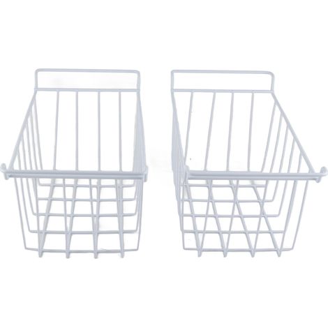 Lot de 2 paniers de rangement pour congélateur Toivize, acier revêtu PE, poignées intégrées, 39x20x20 cm (1/5)