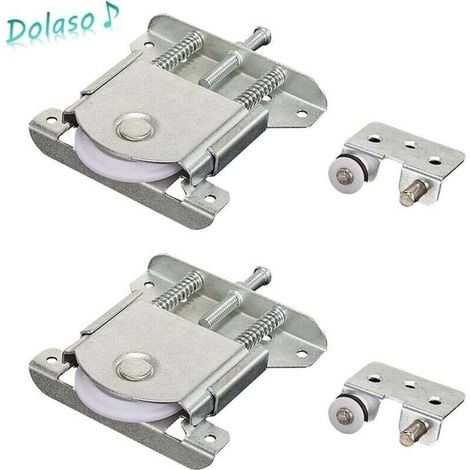 2 Paires Roulette Porte Coulissante Placard,Roulette de Coulissante,Rouleau Placard,Meubles Roues Coulissante,pour Armoires, Fenêtres, Portes Coulissantes (Argent) (1/4)
