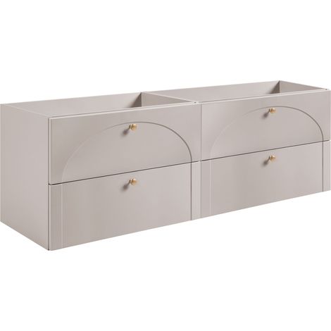 Ensemble de 2 meubles sous vasque suspendus AURA cachemire mat 160 cm G (1/5)