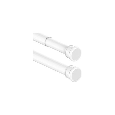 Tringle à rideaux télescopique sans perçage (50 80 cm), barre blanche pour salle de bain, fenêtres ou penderie, installation rapide