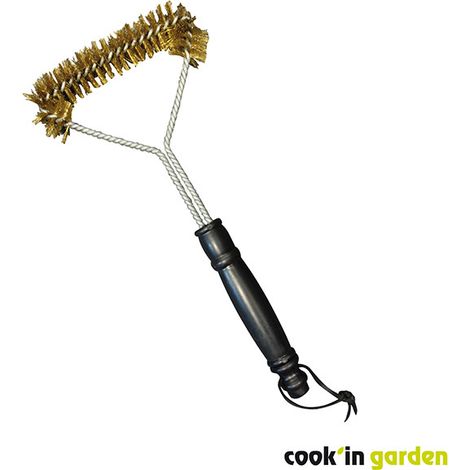 Brosse en T pour grille – Manche en bois – Accessoire de cuisson pour barbecue – Nettoyage efficace des grilles – Garden Max (1/2)