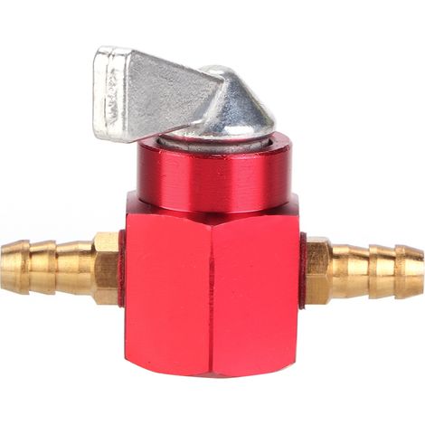 Robinet d'essence en ligne en aluminium CNC 6 mm pour quad/moto tout-terrain PIT PRO (rouge) (1/5)