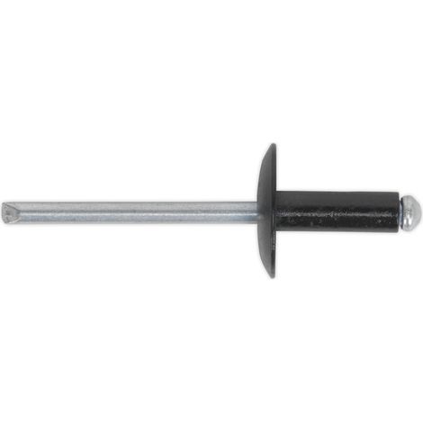 Sealey Aluminium Rivet Black Large Flange 4.8 x 18mm Pack of 200 RAB4818L
